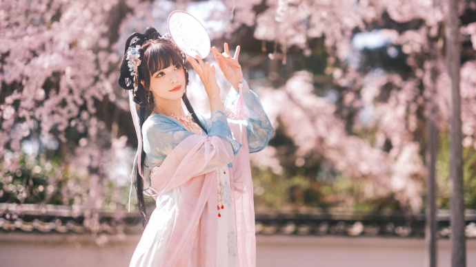 拍了汉服与樱花~